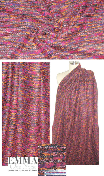 Rag & B0ne spice/magenta/grape boucle' sweater knit