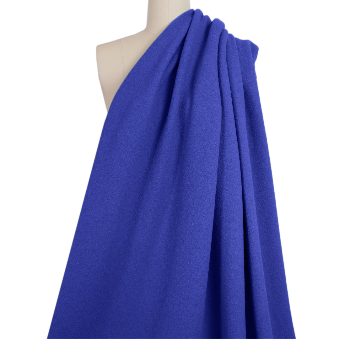 Italian boiled wool knit suiting/coating - bluebell .75 yds