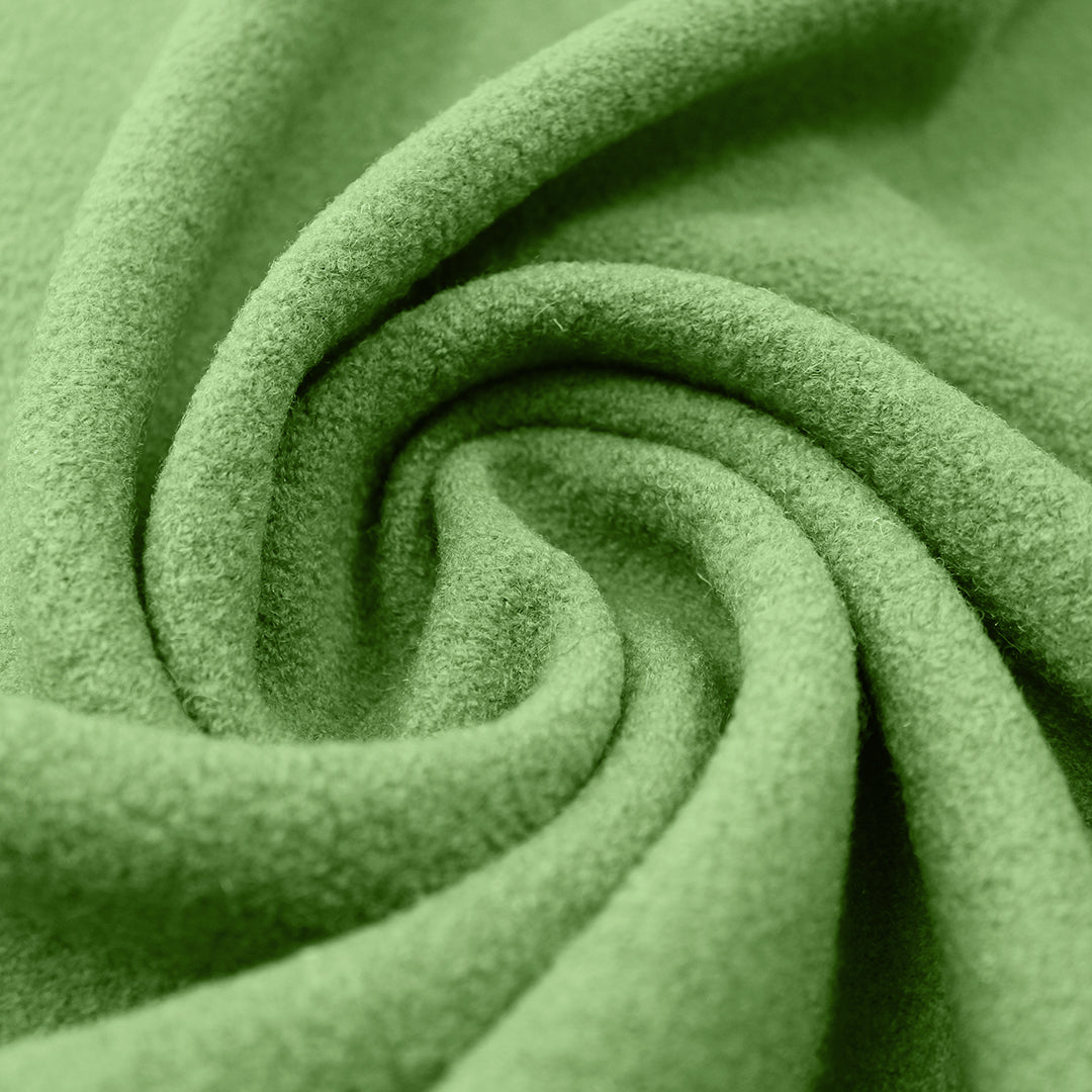Italian boiled wool knit suiting/coating - kiwi .5 yds