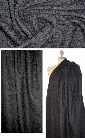 Italian black wool blend textured boucle'