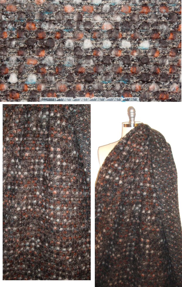 Italian chunky boucle' earth/spice/teal wool knit