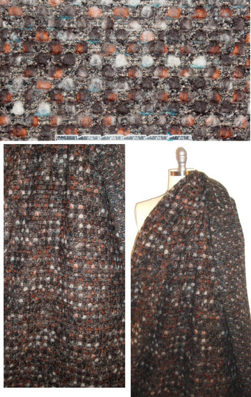 Italian chunky boucle' earth/spice/teal wool knit