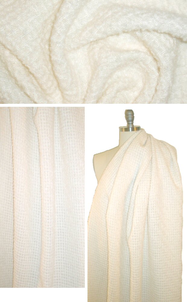 Italian wool boucle suiting/coating - creamy ivory