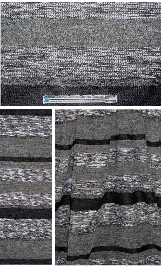 NY designer wool blend boucle'/melange stripe