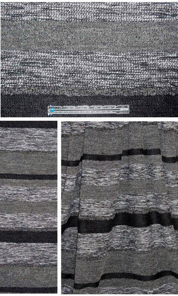 NY designer wool blend boucle'/melange stripe