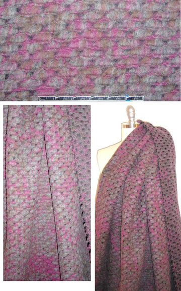 Italian chunky boucle' lilac/gray/mocha wool knit
