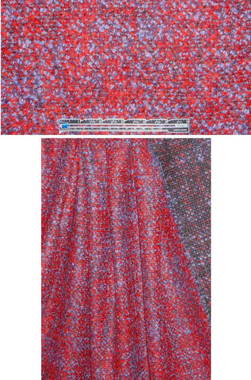 Italian wool boucle suiting - red/purple