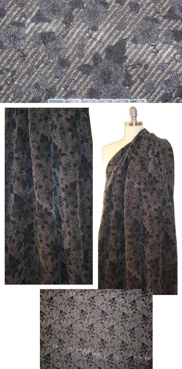 Italian wool/cotton blend jacquard brocade - floral twill