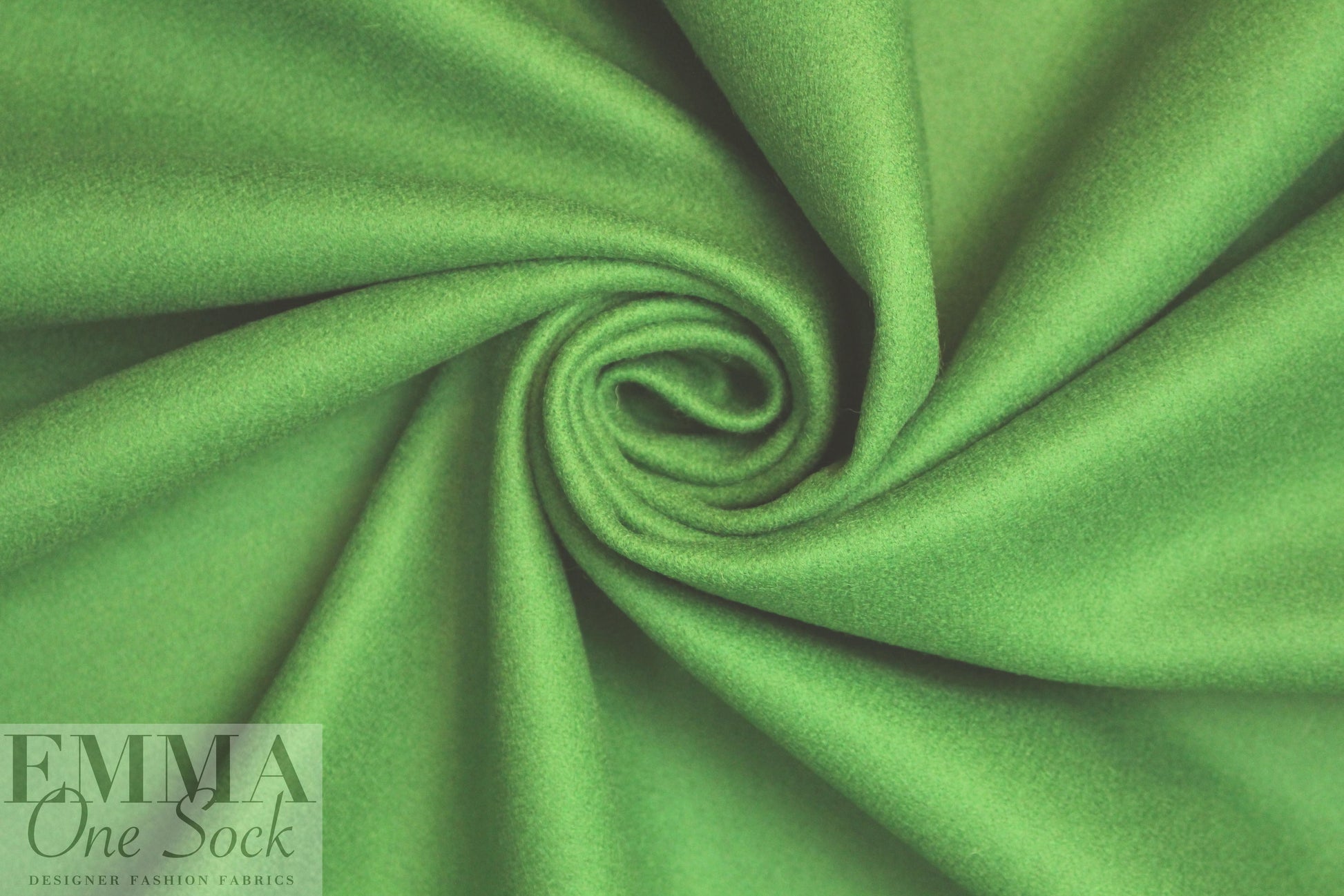 famous designer virgin wool coating - bright moss