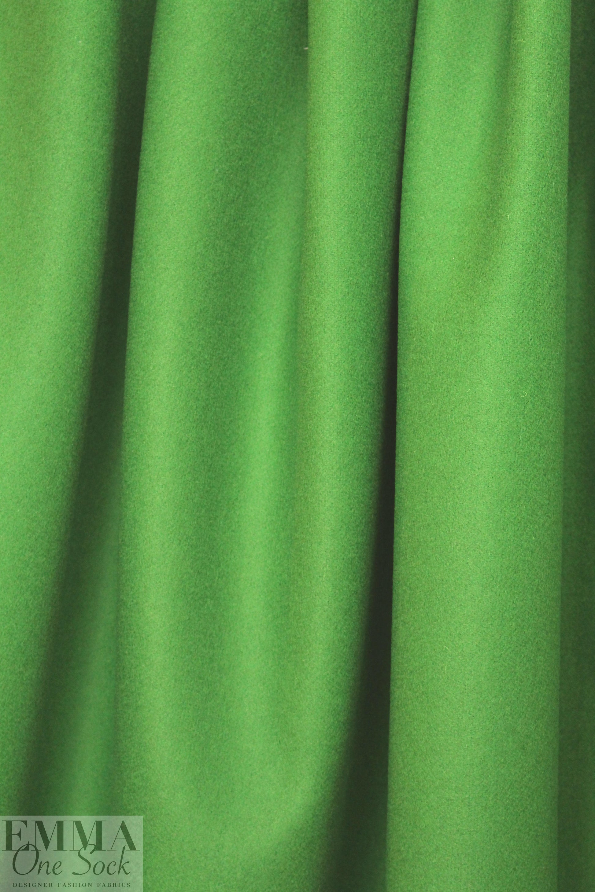 famous designer virgin wool coating - bright moss