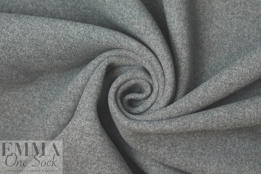famous designer wool/cashmere doublecloth - gray melange