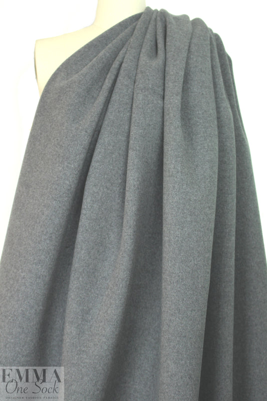 famous designer wool/cashmere doublecloth - gray melange