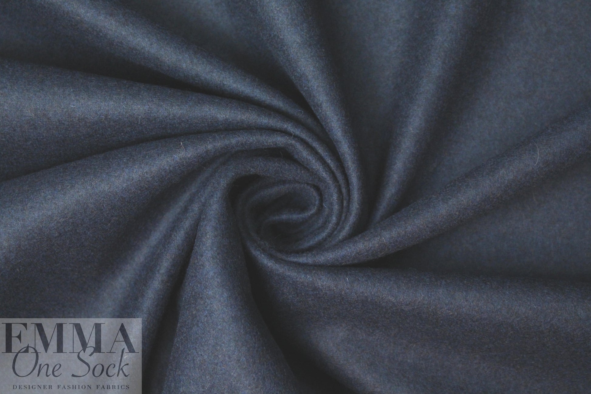 famous designer felted wool coating - navy melange