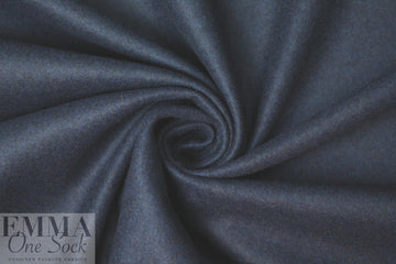 famous designer felted wool coating - navy melange
