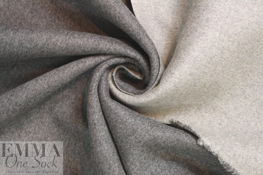 famous designer wool/cashmere doublecloth - grays 2 yd