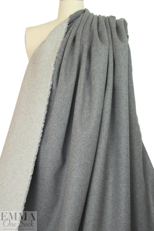 famous designer wool/cashmere doublecloth - grays