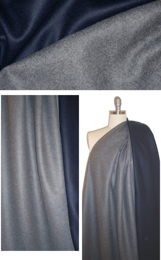 Italian wool/cashmere doublecloth coating - gray/midnight