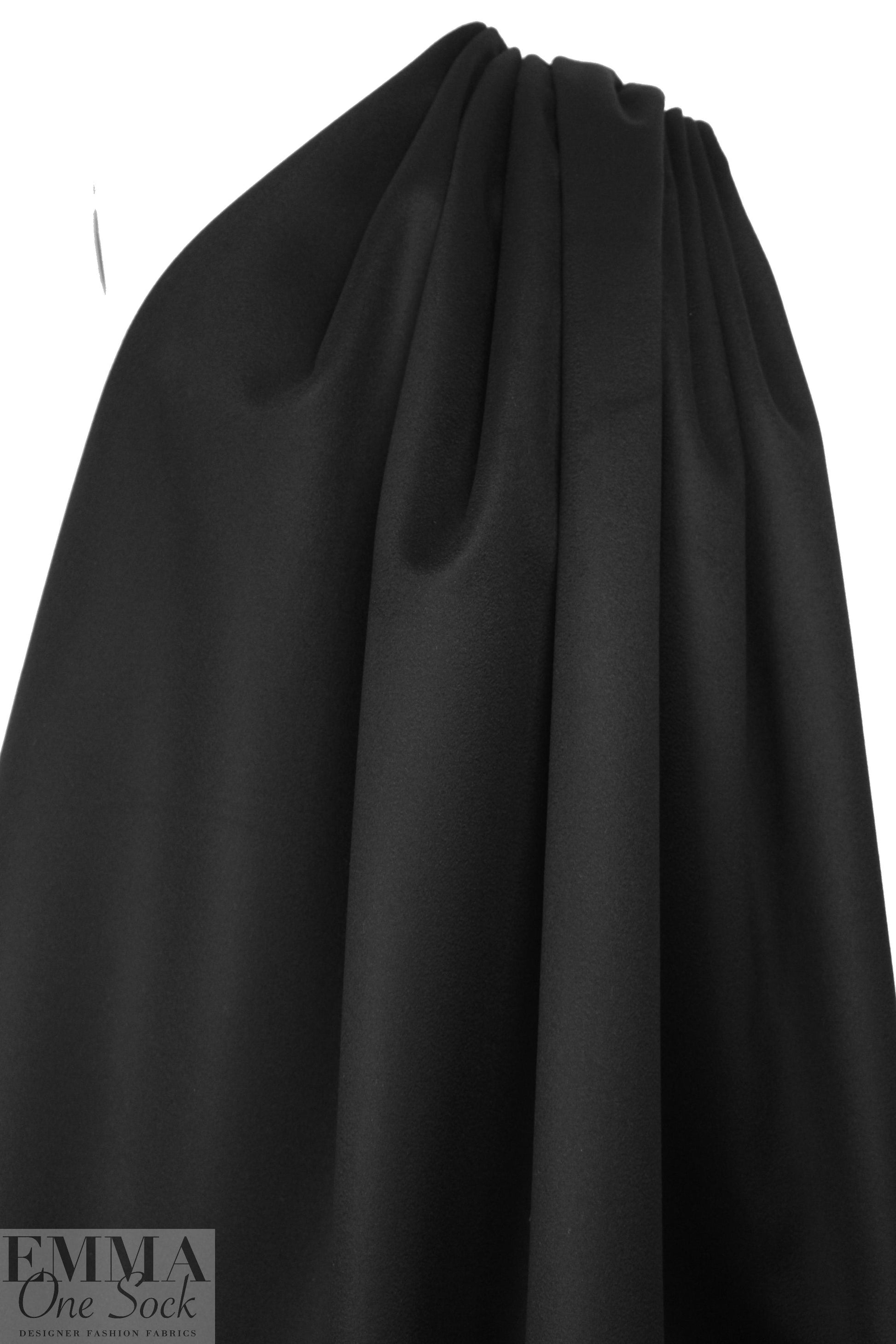 famous designer wool/cashmere coating - black 1 yard