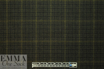 Italian olive-brown plaid wool/cashmere suiting