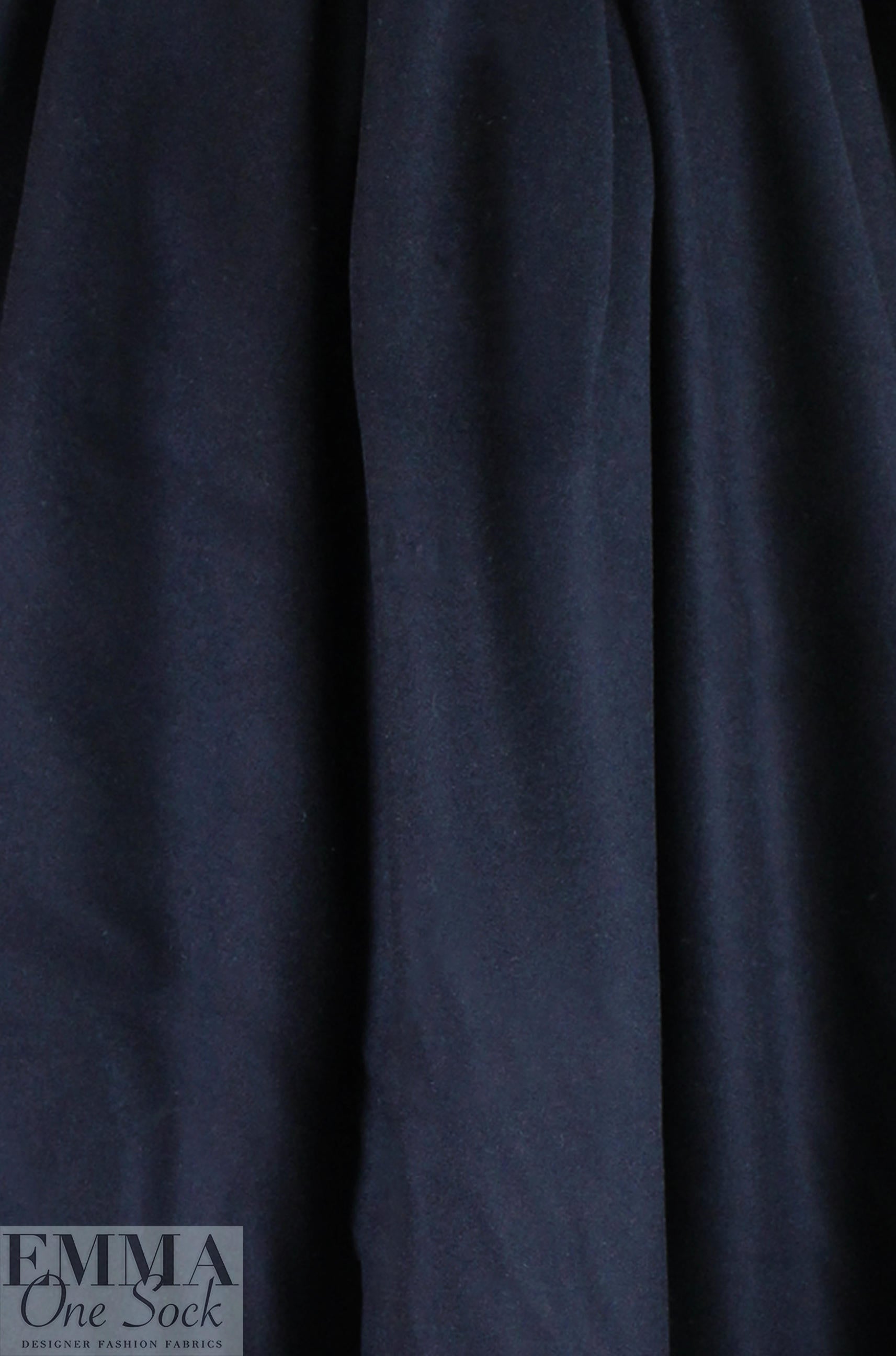 NY designer wool/cashmere woven coating - deep midnight