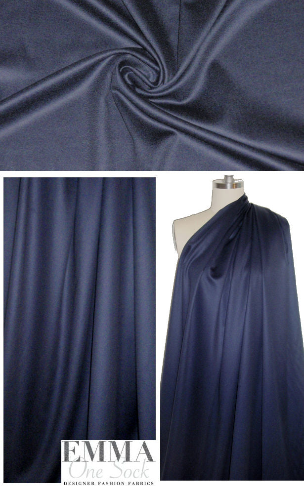 Italian fine cashmere brushed twill - dark navy