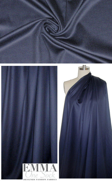 Italian fine cashmere brushed twill - dark navy
