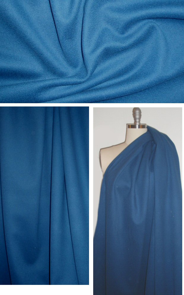 Italian virgin wool/cashmere woven - ensign blue 1.625 yds
