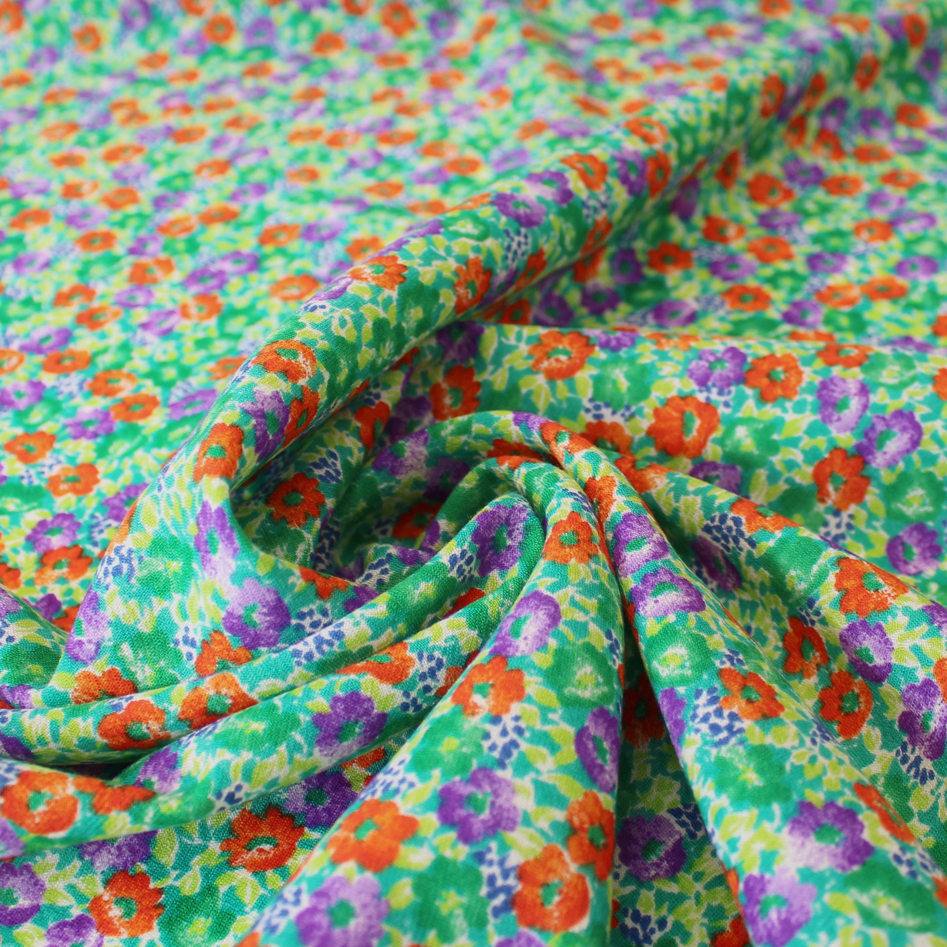 Italian luxury 'floral bliss' wool crepe