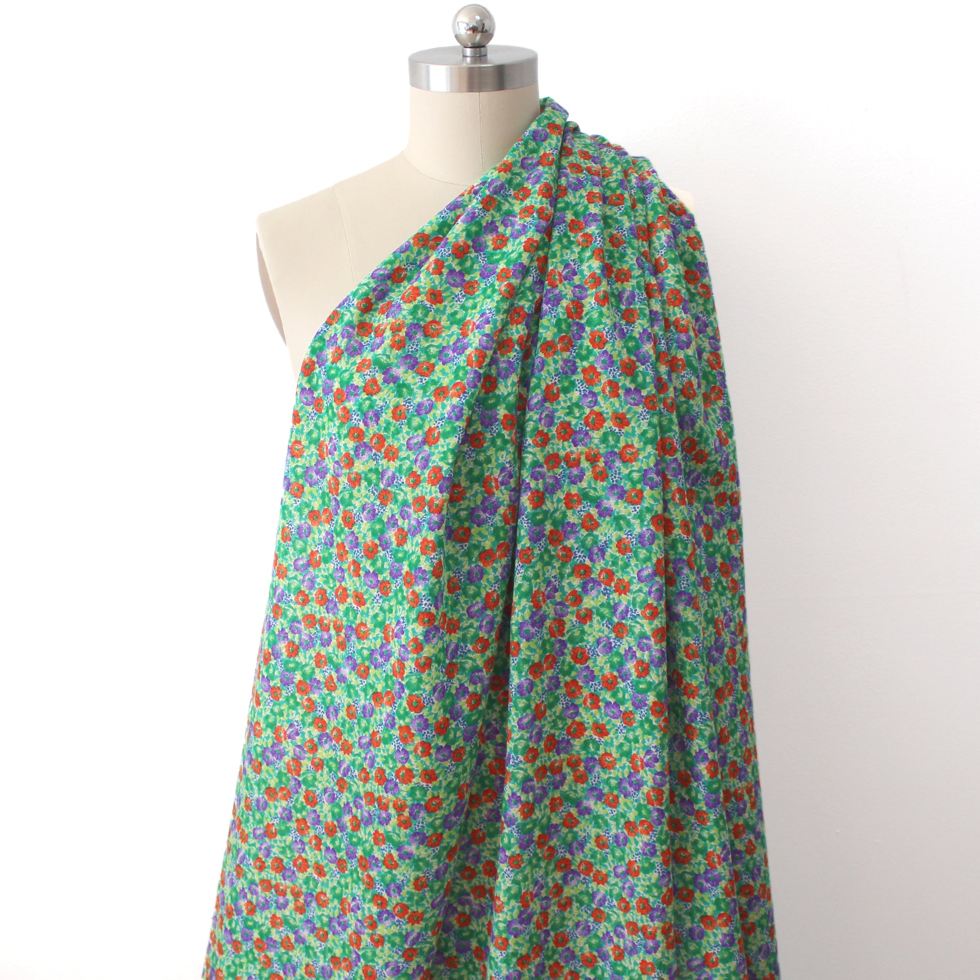 Italian luxury 'floral bliss' wool crepe
