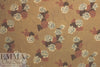 NY designer vintage earthy floral wool challis
