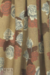 NY designer vintage earthy floral wool challis