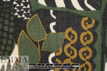 Italian printed wool/viscose gauze - garden graphic