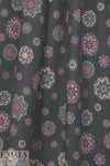 NY designer magenta/teal vintage medallion wool challis