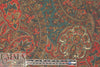 NY designer garnet/pine vintage paisley wool challis