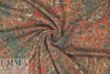 NY designer garnet/pine vintage paisley wool challis
