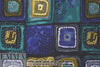 NY designer teal/olive/cobalt graphic vintage wool challis .875 yds