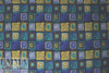 NY designer teal/olive/cobalt graphic vintage wool challis .875 yds