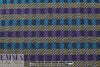 Italian violet/turq/navy plaid fancy weave suiting