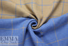 Italian wool blend blue/camel windowpane coating
