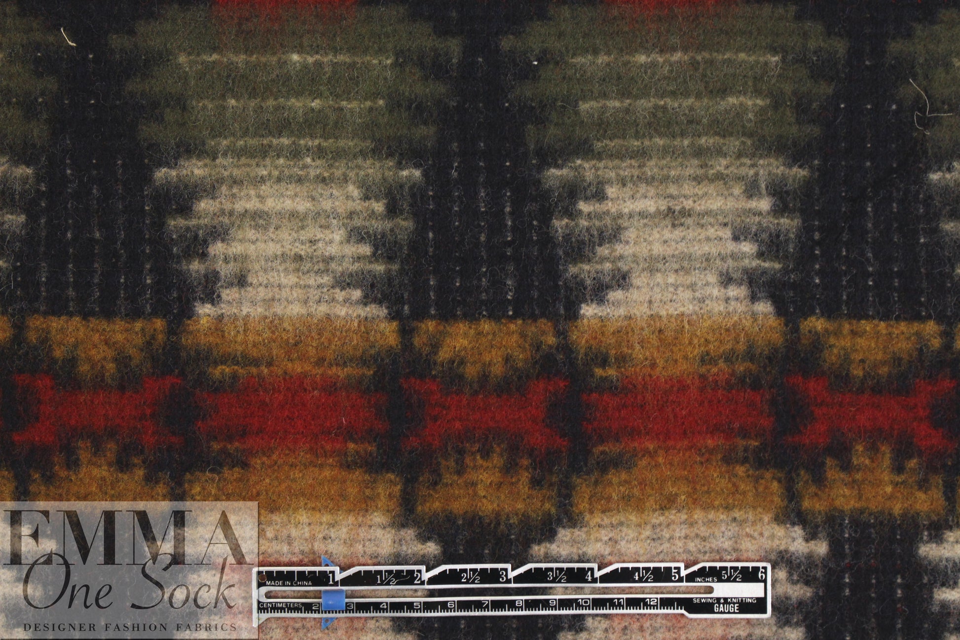 NY designer southwest graphic heavy wool coating