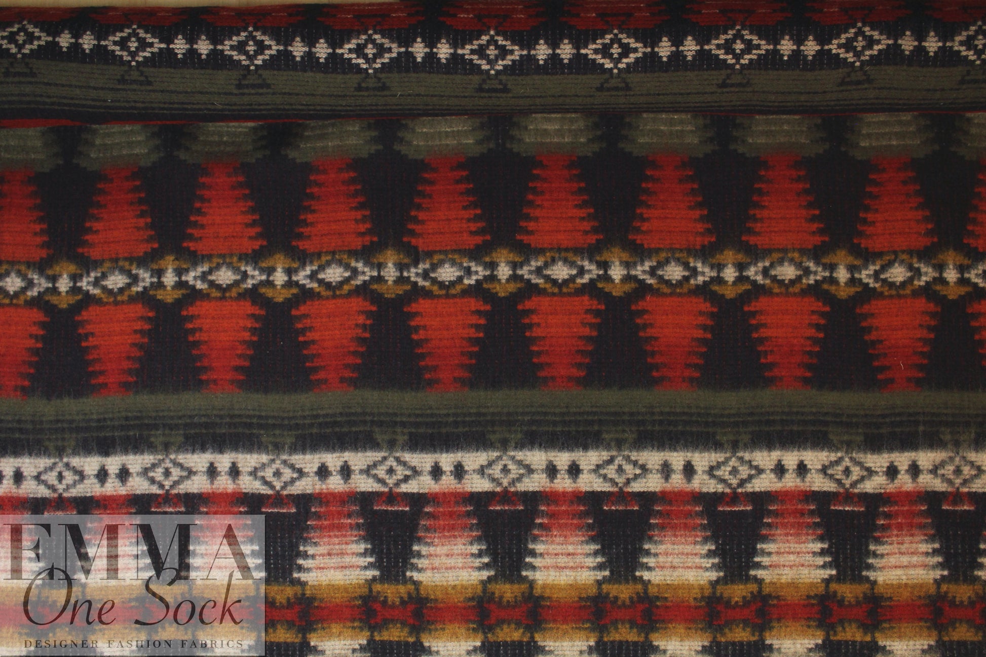 NY designer southwest graphic heavy wool coating