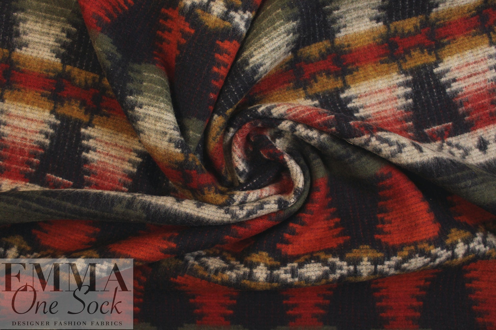 NY designer southwest graphic heavy wool coating