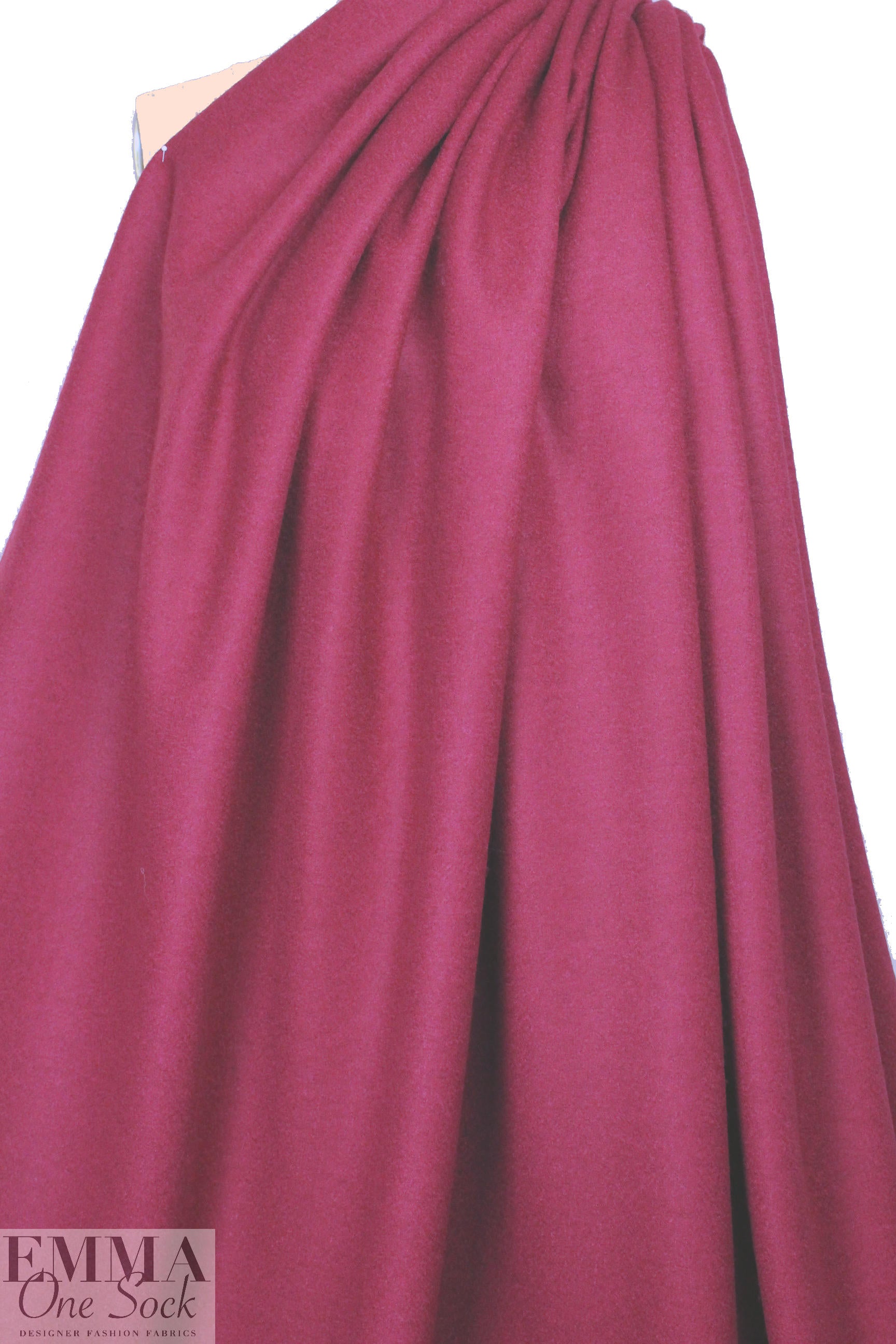 Italian raspberry boiled wool knit coating 2 yd