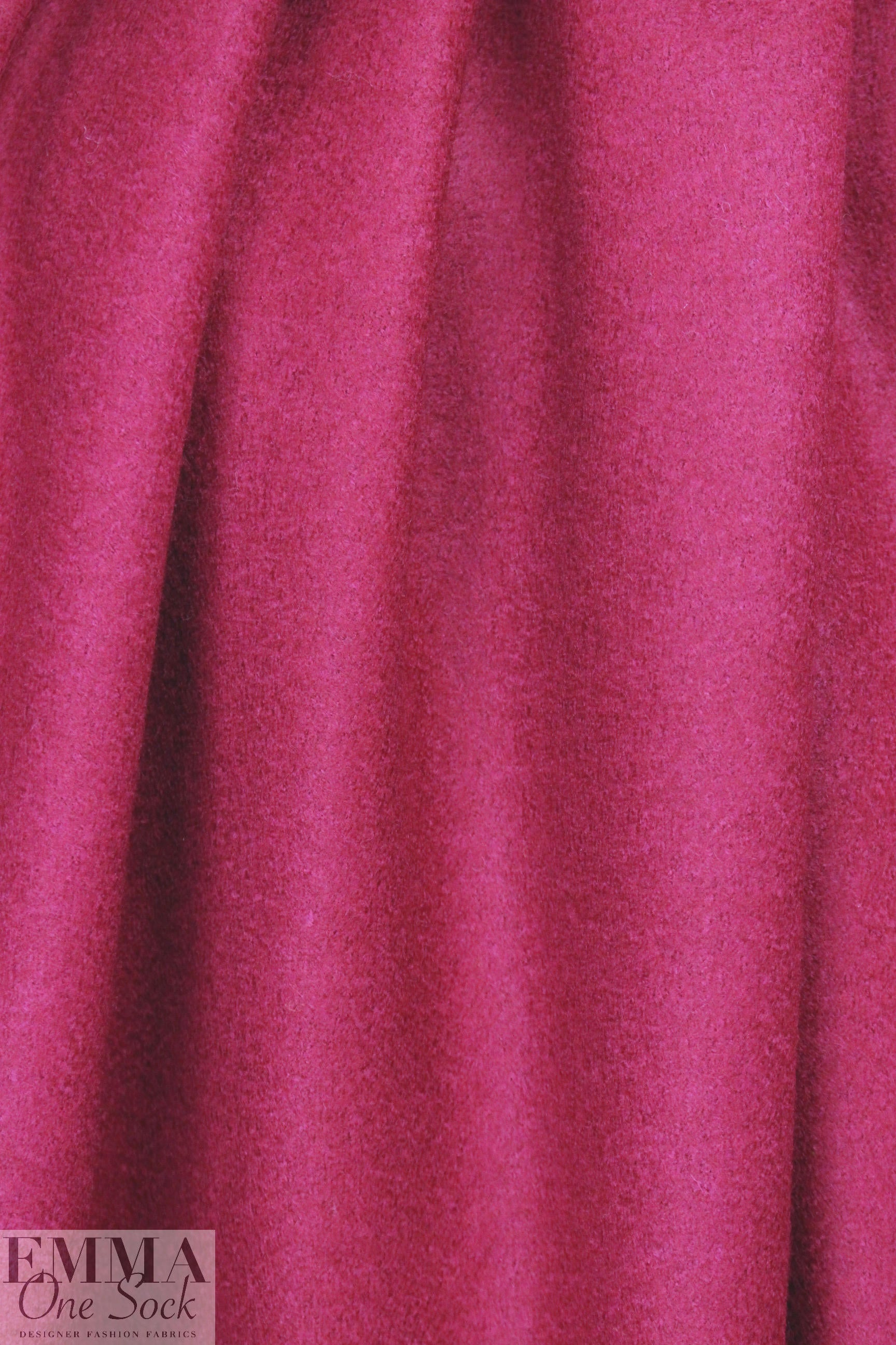 Italian raspberry boiled wool knit coating