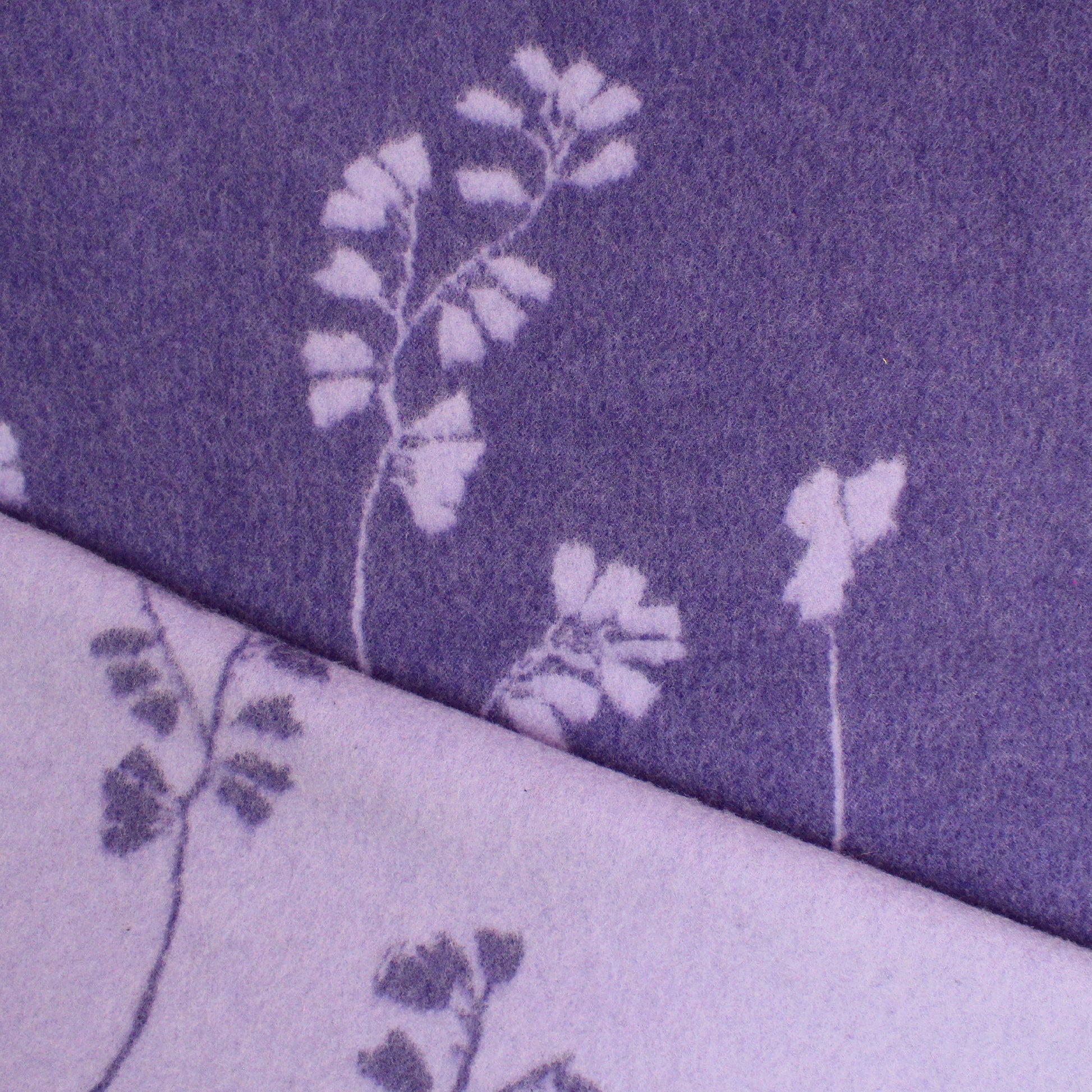 Italian 'lilac floral' doubleface brushed wool coating