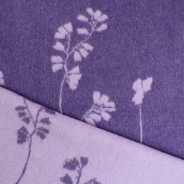 Italian 'lilac floral' doubleface brushed wool coating