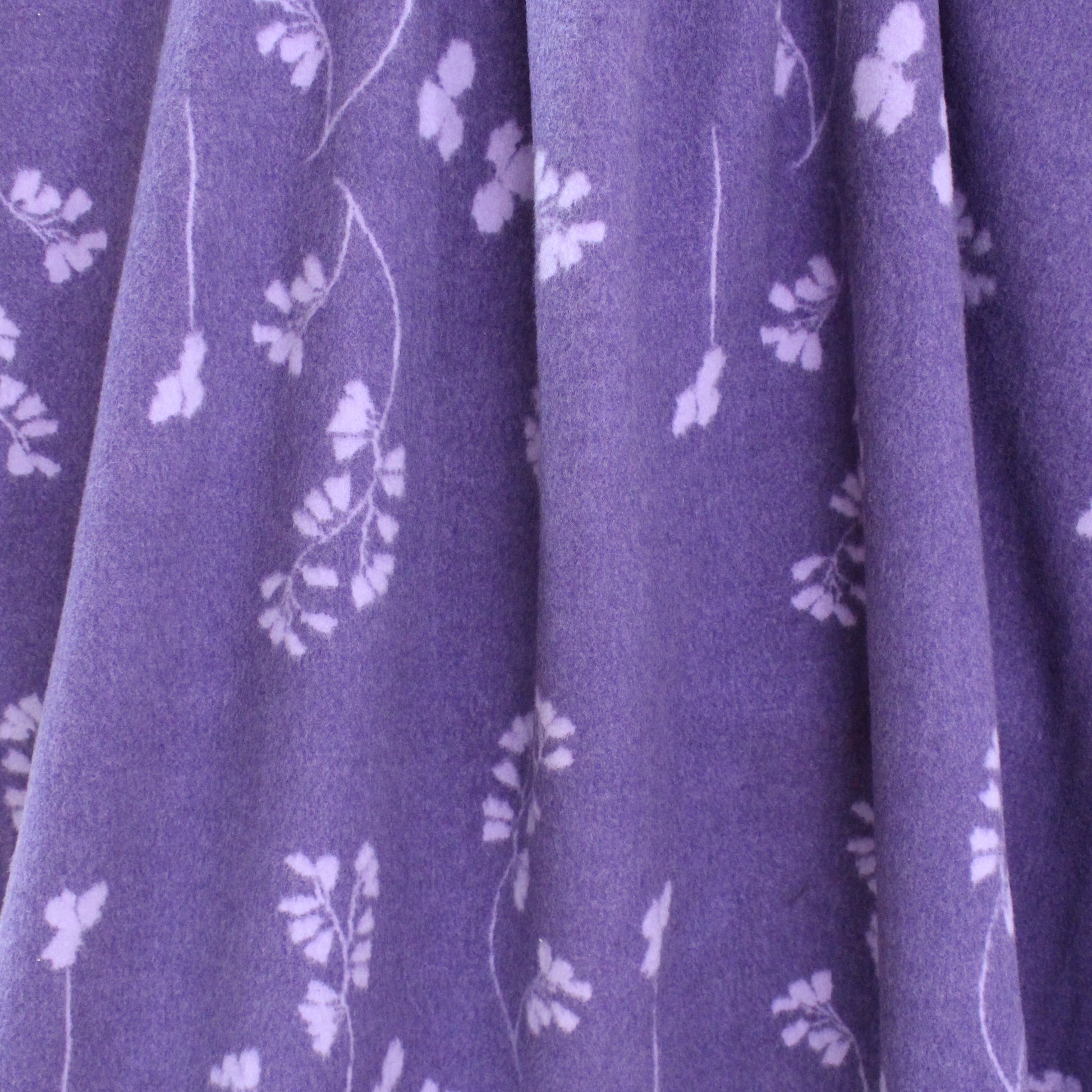Italian 'lilac floral' doubleface brushed wool coating