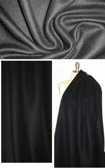 Italian thick wool fleecy woven - black 2 yd