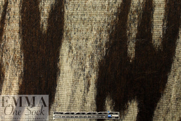 Italian wool/angora abstract doublecloth coating - earth