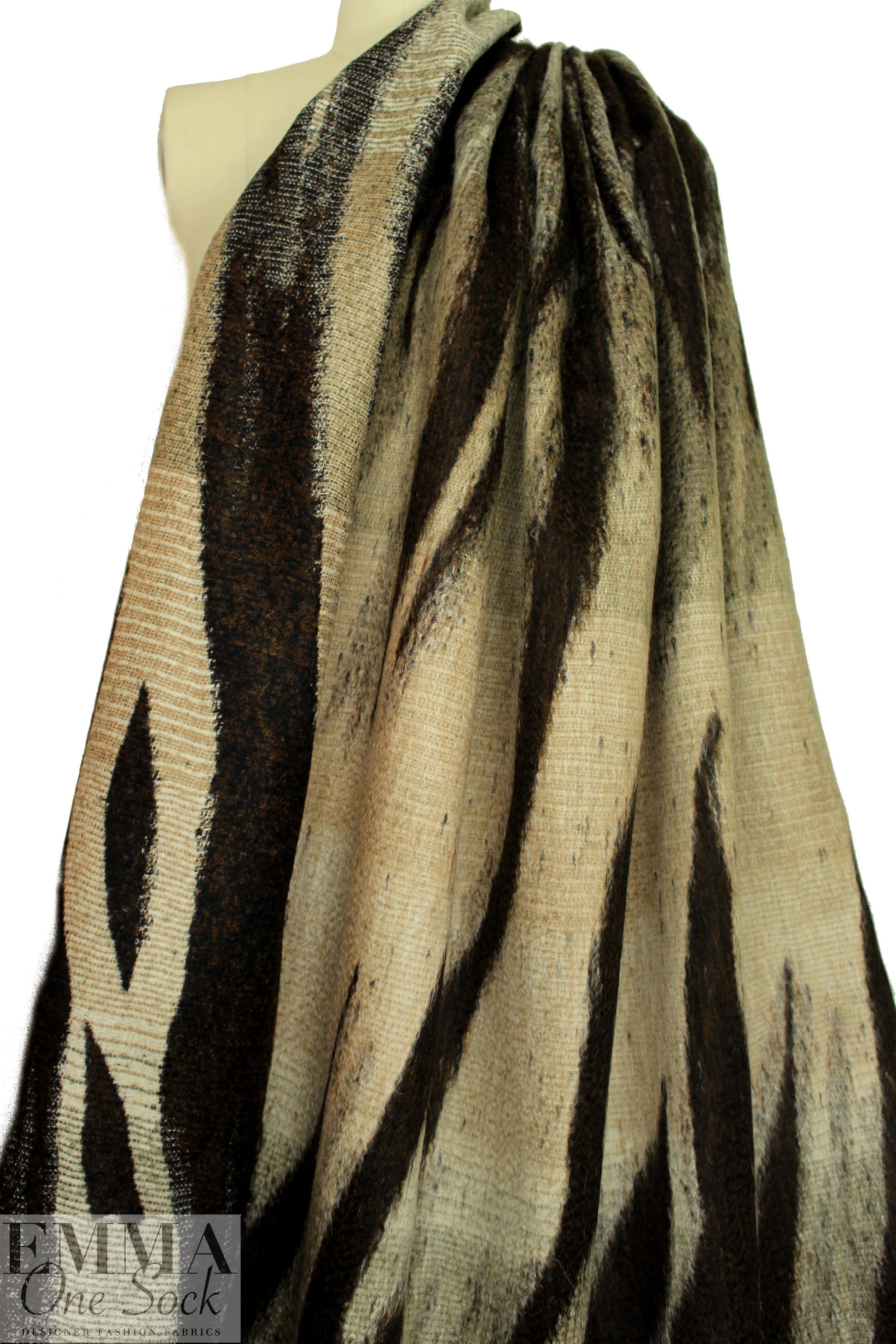 Italian wool/angora abstract doublecloth coating - earth 1.625 yds